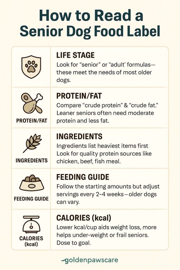 Senior Dog Food Label
