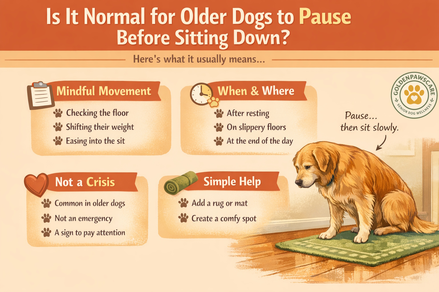 Is Your Older Dog Pausing Before Sitting? What It Really Means
