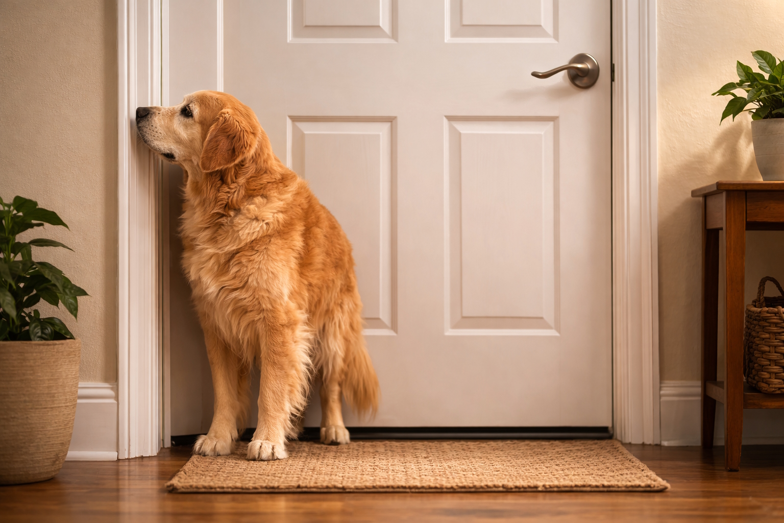 Old Dog Stands at Hinge Side of Door to Go Out? Here’s Why