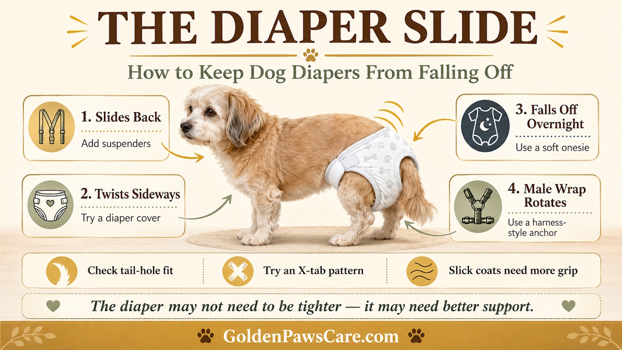how to keep dog diapers from falling off